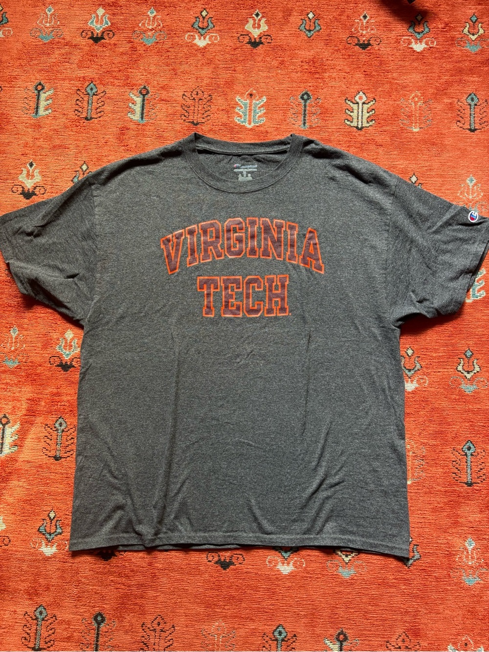Champion Virginia Tech Gray Graphic T-Shirt, XL